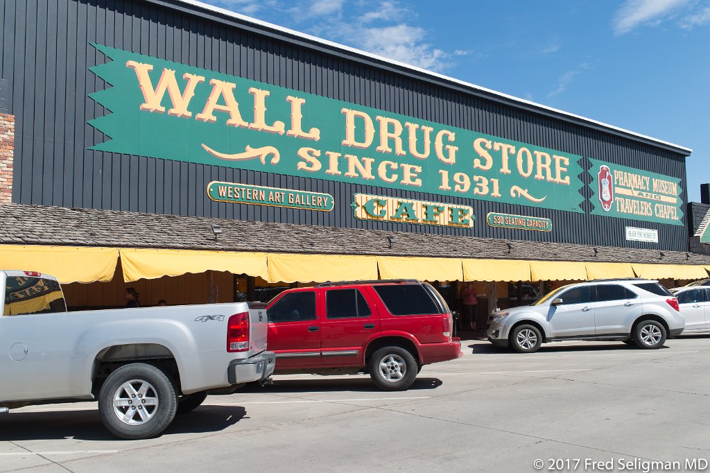 20170620_162851 D4S.jpg - Wall Drug Store, often called simply "Wall Drug," is a tourist attraction located in the town of Wall, South Dakota. It is a shopping mall consisting of a drug store, gift shop, restaurants and various other stores. Unlike a traditional shopping mall, all the stores at Wall Drug operate under a single entity instead of being individually run stores.