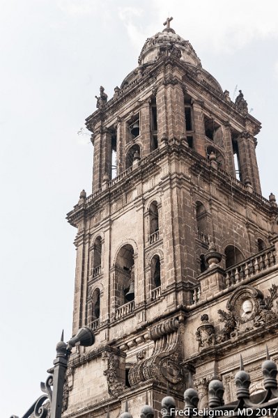 155 20170305_152708 D3S.jpg - The Metropolitan Cathedral of the Assumption of the Most Blessed Virgin Mary into Heaven  is the largest cathedral in the Americas, and seat of the Roman Catholic Archdiocese of Mexico.  This is one of the 2 bell towers which contain a total of 25 bells