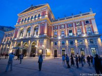 20170904 195030 D4S  The Vienna Musikverin  houses a concert hall and one of the most important music collections in the world.  It was built in 1870 by the same person who designed the Austrian parliament.  Its 1st conductor was Anton Rubinstein and its 2nd Johannes Brahms.  It last conducter was Herbert von Karajan : Vienna